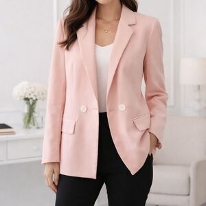 Zara Woman Pink Double Breasted Blazer - Size Small